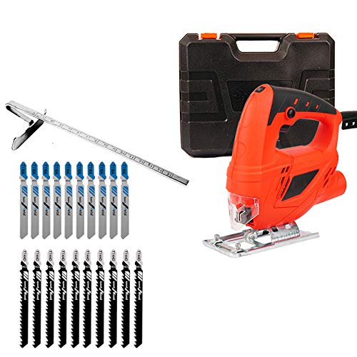 WUAZ Stichsäge 710W 3000SPM Schnitttiefe 110 Mm Für Holz Mit 6 Variablen Geschwindigkeiten 4 Orbital Sets Kegelwinkel…