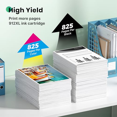912 912XL Cartucce Compatibile per HP 912 XL Multipack per HP OfficeJet 8010 8012 8013 8014 8015 8017 8018 per OfficeJet Pro 8022 8020 8023 8024 8025 (Nero Ciano Magenta Giallo, 4-Pack)