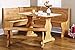 Dining Nook Solid Pine Breakfast Set in Natural Finish with Traditional Styling. Great for Eat-in Dining Kitchens Dining Room Table with Three Benches with Backs and One Backless Bench
