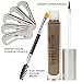 Natural Eyebrow Gel Sculpting Duo Volumizing Fiber Gel with Dual Edge Precision Spoolie Brush Applicator and Shaper Stencils - Waterproof and Smear Proof Formula by Bella Brow (Brown/Black)