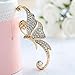 Clip Clamp Earring Creazy Women's Cute Crystal Butterfly Wings Ear (White)