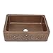 Sinkology SK303-33SC Farmhouse Ganku Farmhouse Copper Sink 33 In. Single Bowl Copper Kitchen Sink with Scroll Design