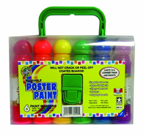 Crafty Dab Poster Paint - 6 Pack Carry Case