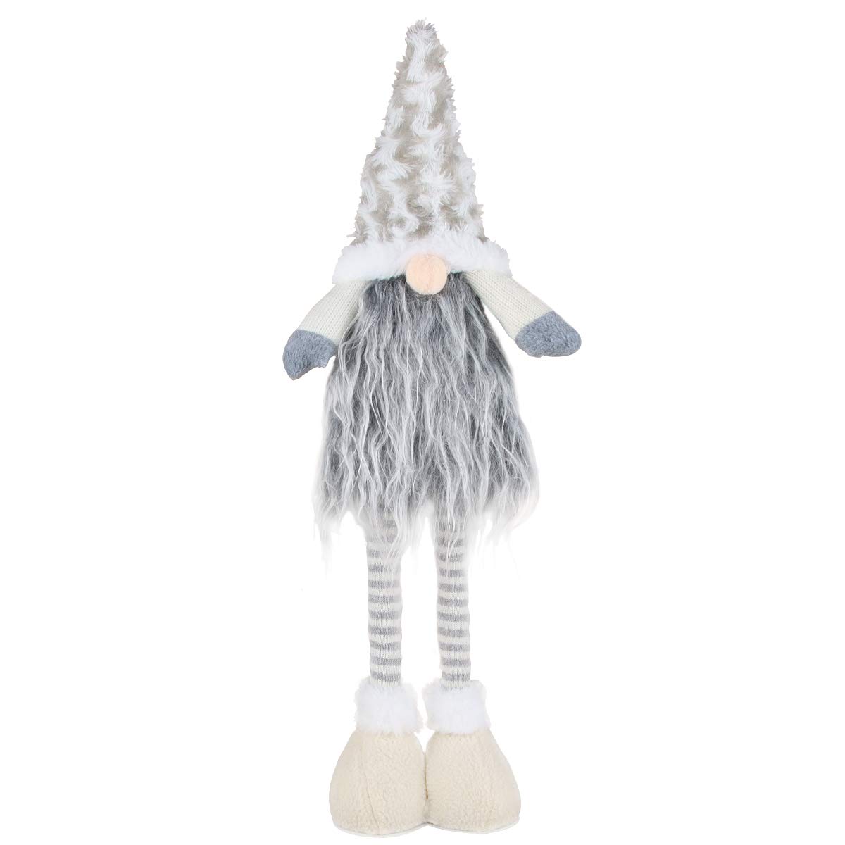 EKKONG Swedish Christmas Santa Gnome Plush Doll, Handmade Swedish Gnome, Scandinavian Tomte, Yule Santa Nisse, Plush Elf Toy, Winter Table Ornament, Christmas Decorations- 57cm (Grey)