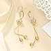 Neoglory 14k Gold Plated Rhinestone Yellow Drop Dangle Earring Jewelry, Brown Mother's day Gift