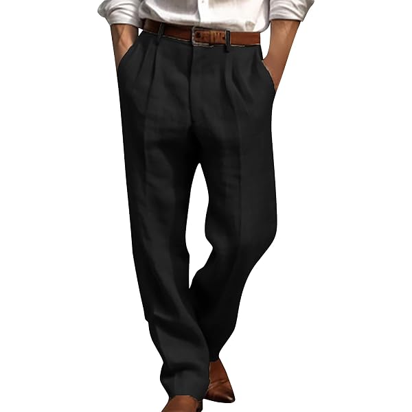 Men's Business Casual Pleated Trousers Pleat Front Regular Fit