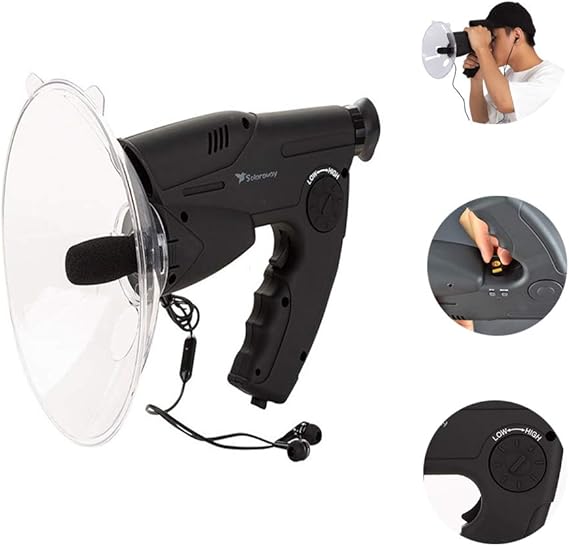 Bionic Ear Parabolisches Mikrofon 8x - Naturbeobachtungs-Gerät Für Vögel & Wildtiere - Mit Aufnahmefunktion