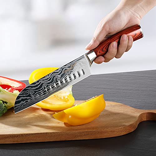 VINNAR Chef knives Sets, 8 Pieces Japanese Professional Chef Knife Set, High Carbon Stainless Steel with Pakkawood Handle, Sharpest Cooking Knives, Best Choice for Home Kitchen and Restaurant