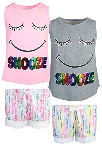 dELiA*s 2-Pack Girls Pajama Sleepwear Short Set (2 Full Sets) (7/8, Snooze)' - Thumbnail 6