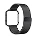 For Fitbit Blaze Bands, UMTELE Stainless Steel Milanese Magnetic Bracelet Replacement Band with Metal Frame for Fitbit Blaze Smart Fitness Watch Large Small