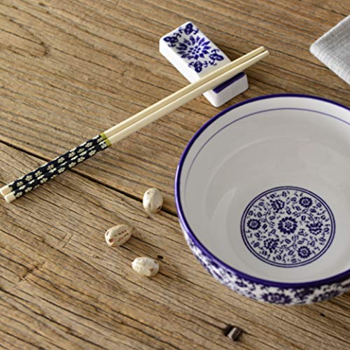Ceramic Chopsticks Rest Rack Set of 6,Chinese Style Dinner Spoon Stand Knife Fork Holder Porcelain Chopsticks Stand