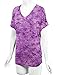 LL WT1114 Womens V Neck Short Sleeve Tie Dye Shirring Dolman Top XXL Purple