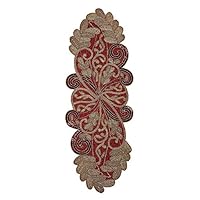 Scrolling Leaves Hand Beaded Table Runner Hand Made by Skilled artisans - A Beautiful complement to Your Dinner Table décor