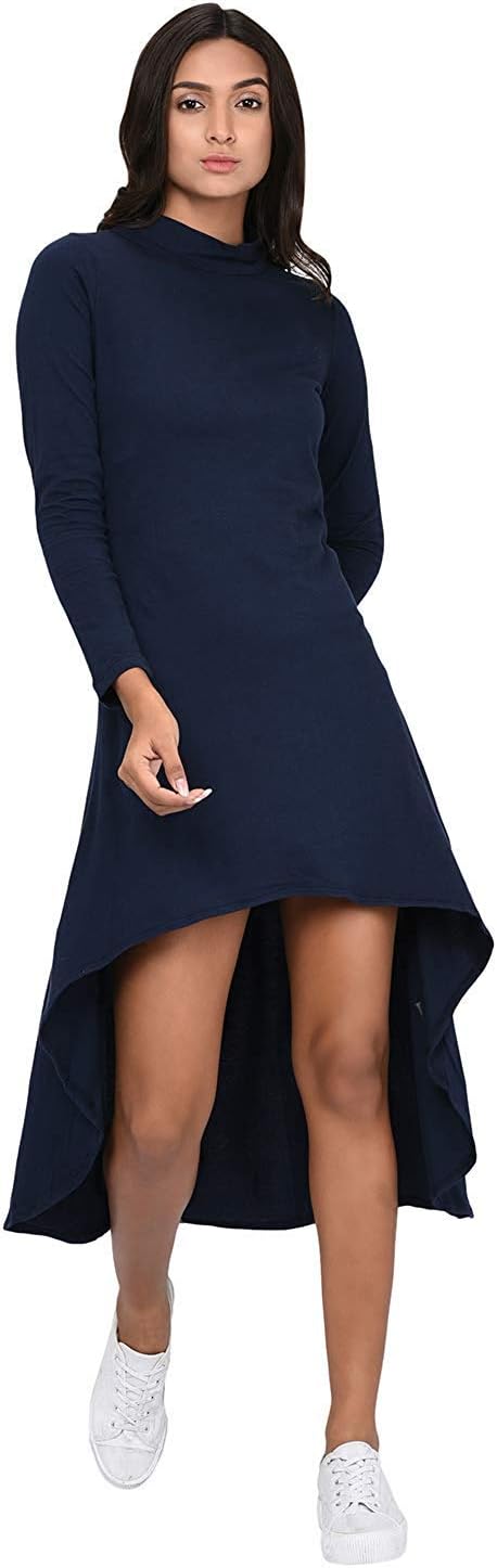 RigoWomen's Cotton Plain Midi Dress