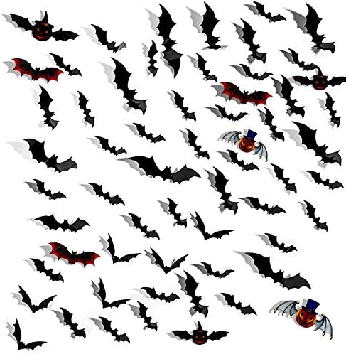 Halloween Decorations Bats Wall Decals – 120 PCS Bats Decorations in All Sizes and Shapes, Waterproof Bats Crafts, Creepy Bats Decor for Halloween Window Wall Doorway Celebration Decorations Indoor Out of doors