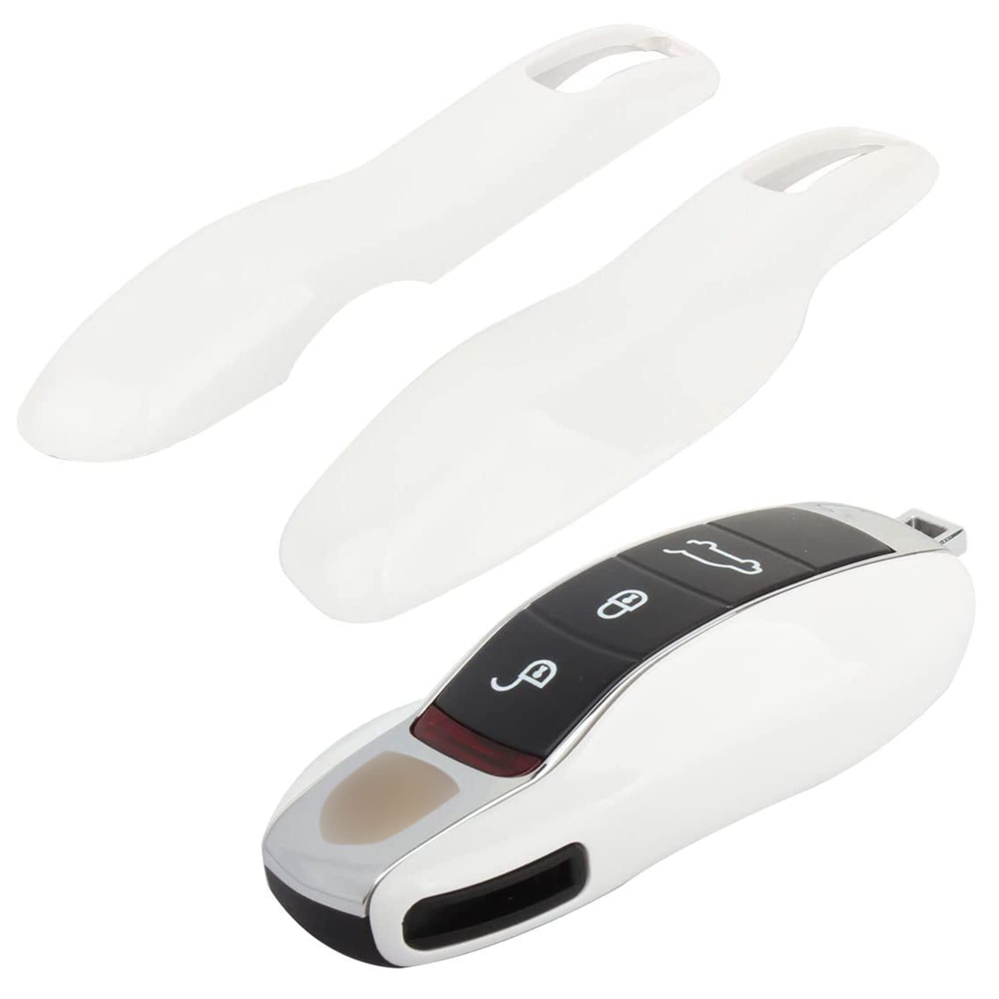 TOMALL Carrera White Metallic Replacement Key Case for Cayenne Panamera Macan 911 Key Shell