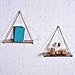 ASLINY Distressed Wood Hanging Swing Rope Floating Shelves (Brown - Dark Walnut - Great Finishes)