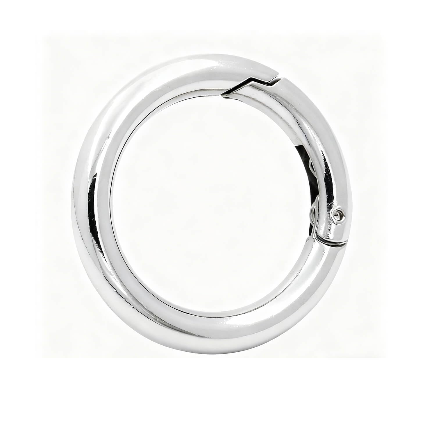BIKICOCO 3/4'' Round Spring Gate O-Ring Clasp Push Snap Hook Belt Hardware Loop, for Keychains, Keys, Silver - 20 Pcs