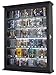 DisplayGifts Souvenir Shot Glass Display Case Shadow Box Wall Mounted Cabinet Mirror Background Black