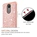 LeYi Compatible for LG K20 Plus case, LG K20 / LG K20 V/LG Harmony/LG K10 2017 / LG LV5/ LG Grace Case with 2PCS Tempered Glass Screen Protector, Glitter Bling Girls Women Phone Case Rose Gold