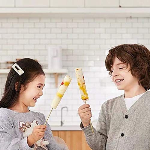 Frühlingsrolle Maker Frühlingsrolle Maschine Vertikale Ei Omelett Haushalt Doppelzylinder Pfannen Automatische Pfannkuchenofen Vertikale Rolle Antihaft Home Cooker DIY MiMiey (Weiß)