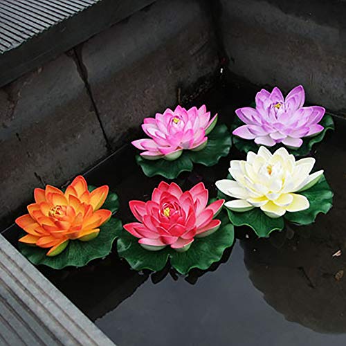 Shangwelluk Artificial Floating Foam Lotus Flowers For Pool