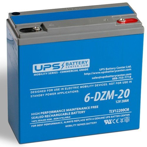 12V 20Ah 6-DZM-20 Scooter Battery - Deep Cycle Mobility Battery