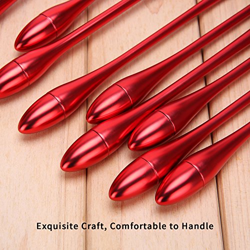 Red Goblet Makeup Brushes Set, 10pcs Professional Face Brush with Holder for Foundation Eye Makeup Concealer Mascara Contour Lip Cosmetic Powder Vanity Synthetic Brush Tools Kit for Women