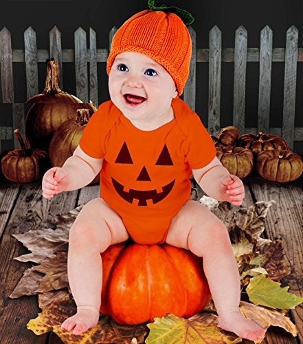 TeeStars - Cute Little Pumpkin - Halloween Infant Jack O' Lantern Baby Bodysuit 6M Orange