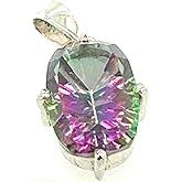 4ct Mystic Topaz 925 Solid Sterling Silver Pendant 25mm