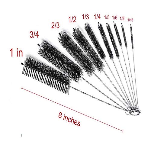 Straw Cleaner Brushes,Nylon Pipe Tube Cleaner 8.2inch 10 Pcs Stainless