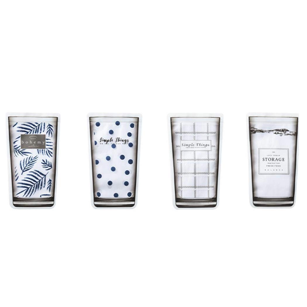 Weform 4Pcs Self-Sealing Transparent Food Packaging Moisture-Proof Sealed Storage Bag Food Savers Storage Containers