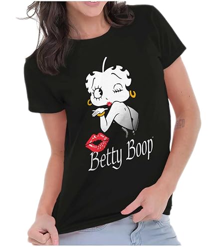 Betty Boop Officially Licensed Poster Women T-Shirt (Black), XX