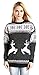 V28 Women's Christmas Reindeer Snowflakes Sweater Pullover (Tag S (US size 6), Black-PairedRD)