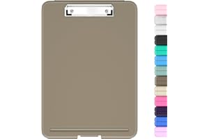 Hongri Clipboard with Storage, 8.5 x 11 Nursing Clip Board Foldable Storage for Nurses, Lawyers, Students, Classroom, Office, School, Size 13.4 x 9.4 X 0.9 in, Brown
