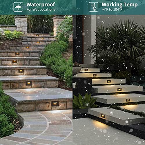 Kadision LED Outdoor Step Lights 120V, 3000K Warm White 3.5W 120lm
