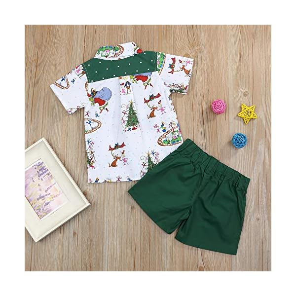 Christmas Outfits Toddler Kids Baby Boy Girl T-Shirt Tops Short Pants Clothes Set Costumes - Image 3