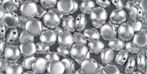 Aluminum Bronze Preciosa Czech Glass Candy Beads 8mm 2-Hole Cabochon