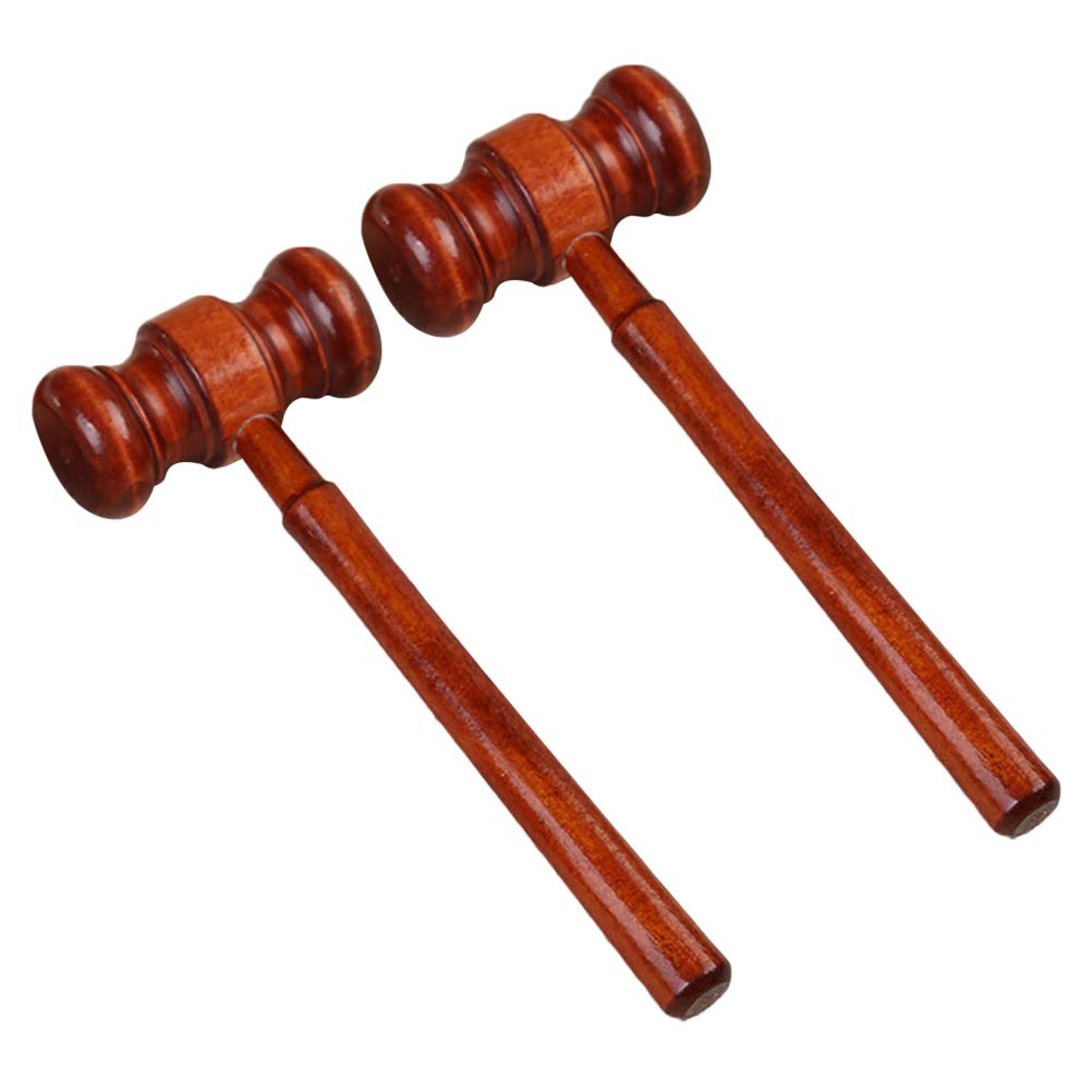 Photo 1 of 2 Pcs Wood Judge Gavels Auction Court Gavels Wooden Judge Hammers Wood Hammer Props Judge Costume Accessories for Lawyer Courtroom Desk Accessories and Workspace Organizers 3.2 x 6.7 x 17.4 cm