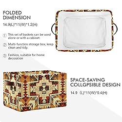 WELLDAY 2PCS Storage Basket Native American Style