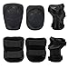 Sports Protective Gear Safety Pad Safeguard (Knee Elbow Wrist) Support Pad Set Equipment for Kids Roller Bicycle BMX Bike Skateboard Protector Guards Pads(Black)