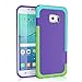 TILL for Galaxy S6 Edge Case, (TM) Ultra Slim 3 Color Hybrid Impact Anti-Slip Shockproof Soft TPU Hard PC Bumper Extra Front Raised Lip Case Cover for Samsung Galaxy S6 Edge G925 [Purple]