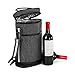 2 Wine Tote Carrier - Insulated Portable Picnic Cooler Bag for 2 with Shoulder Straps and Outside Pocket in Gray –Wine Travel Bag Perfect for Picnic Camping Beach Park Travel Parties Wedding Concerts