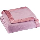 OakRidge Satin Fleece Blanket, Full/Queen, Twin or King Size – 100% Polyester Lightweight Fabric, Rose