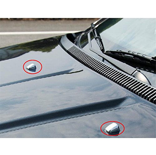 FMtoppeak Silver 2pcs Front Windshield Washer Wiper Spray Nozzle Trim Cover for 2007-2016 Jeep Compass/Patriot/Grand Cherokee/Cherokee