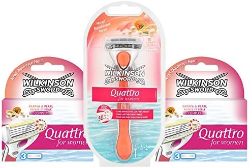 Wilkinson Sword QUATTRO for Women Razor and 6 Blades Shaving Value Pack