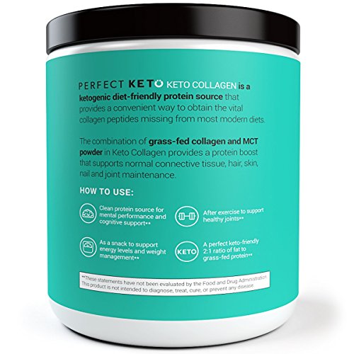 Perfect Keto Protein Powder Salted Caramel Grass Fed Collagen Peptides