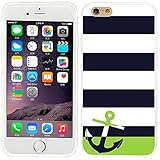 iPhone 6 Case, iphone 6 4.7 case,iphone6 case ,ChiChiC full Protective unique Stylish Case slim flexible durable Soft TPU Cases Cover for iPhone 6 4.7 inch,geometric Navy blue white stripe green Anchor