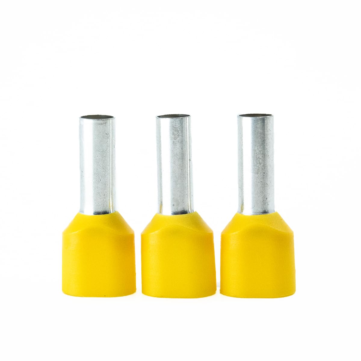 ERKO double cable terminals 100 pieces, conductor cross section 6mm², length 14mm, professional cable lugs made of galvanized copper with polyamide insulation
