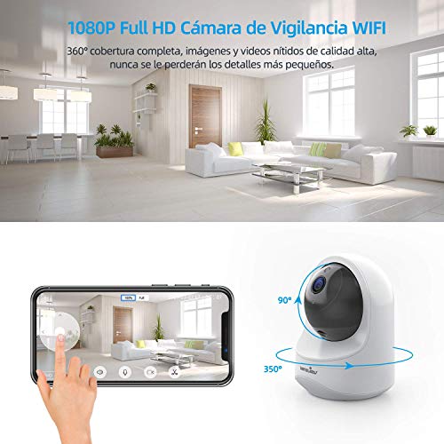 Wansview-Cmara-IP-WiFi-1080P-Cmara-Vigilancia-WiFi-con-Visin-Noturna-Deteccin-de-Movimiento-Audio-Bidireccional-Compatible-con-Alexa-Cmara-de-Seguridad-para-Beb-y-Mascotas-Q6-Blanco
